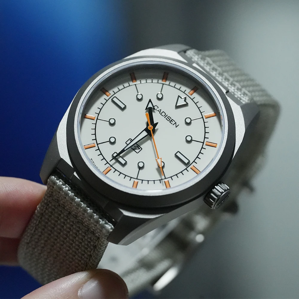 

CADISEN TI-7 2026 NEW Autodyne Titanium steel Automatic Mechanical Canvas Wristwatch MIYOTA 8215 Luminous Waterproof Man Watches