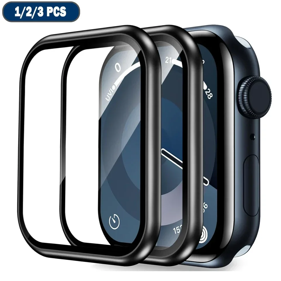 Protector de pantalla para Apple Watch Series 9-8-7-6 5 4 Se ultra-2 49mm 41mm 45mm 40mm 44mm 3D (no es vidrio templado) Película accesorios 2