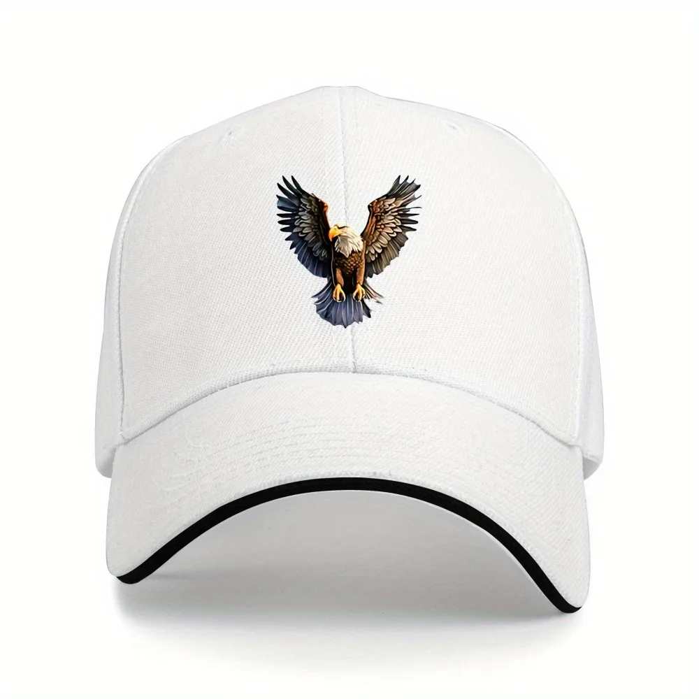 Majestic Eagle Flying Baseball Cap Men's Adjustable Polyester Graphic Sun Protection Casual Hat