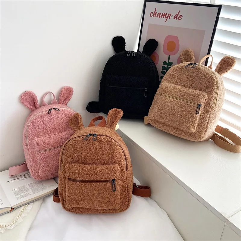 Personalised Bear Backpacks Custom Name Portable Children Travel Shopping Rucksacks Women\'s Cute Bear Shaped Shoulder Backpack