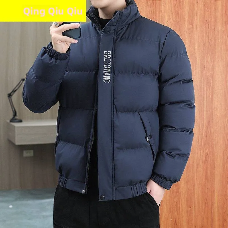 

Мужская повседневная хлопковая куртка с воротником-стойкой Thiened, верхняя одежда, зимнее модное теплое пальто, стандартная посадка без узла с капюшоном