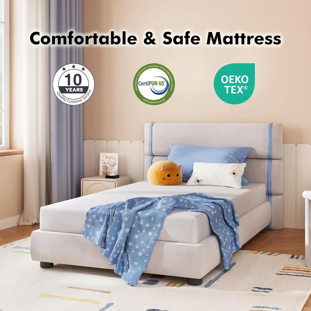 Full Size Mattress 6 Inch Green Tea Memory Foam Mattress for Cool Sleep & Pressure Relief, Medium Firm Mattresses in a Box