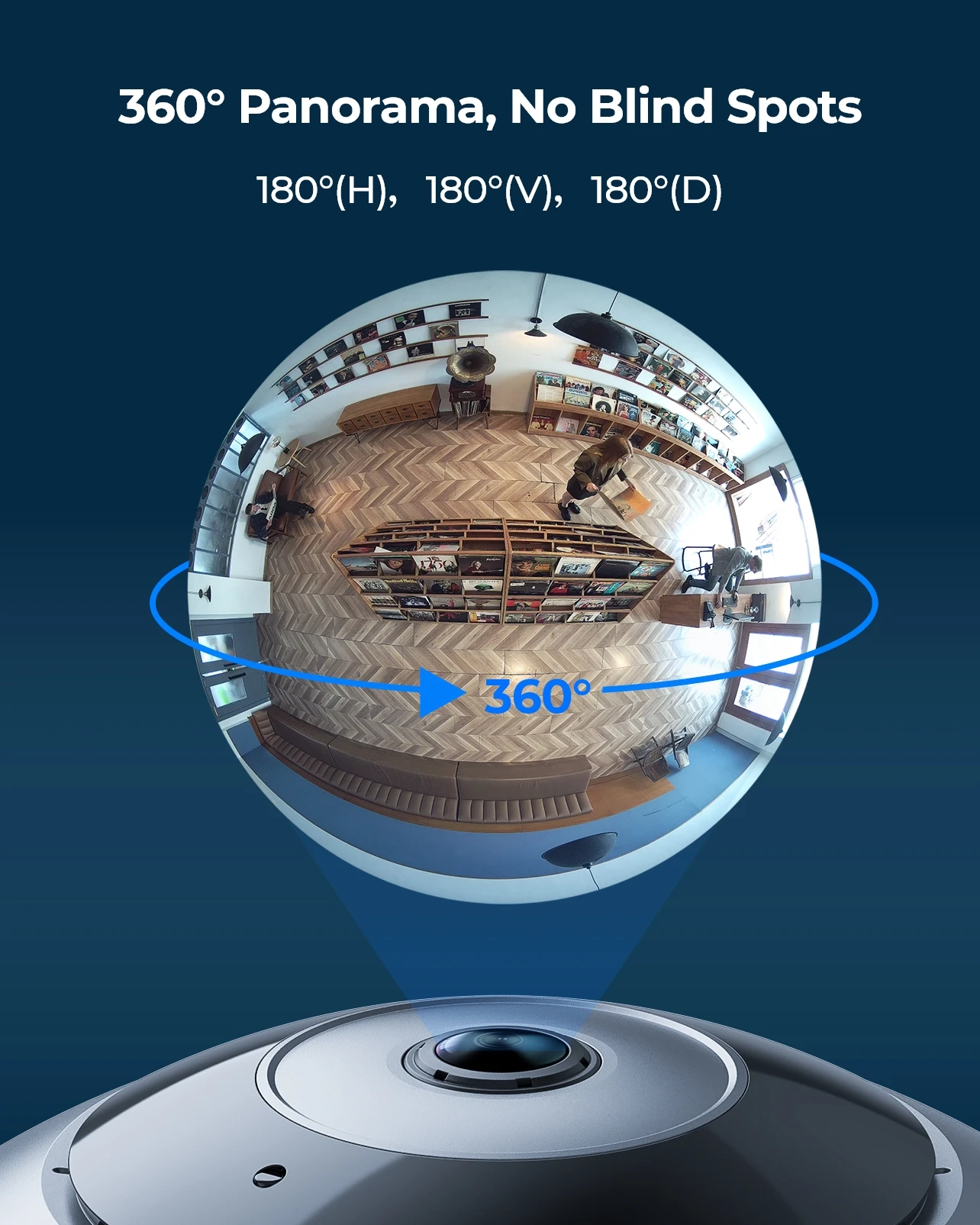 Reolink 6MP Fisheye WiFi 보안 카메라 2.4/5GHz 무선 실내 카메라 양방향 오디오 스마트 감지 360° 파노라마 PoE 카메라