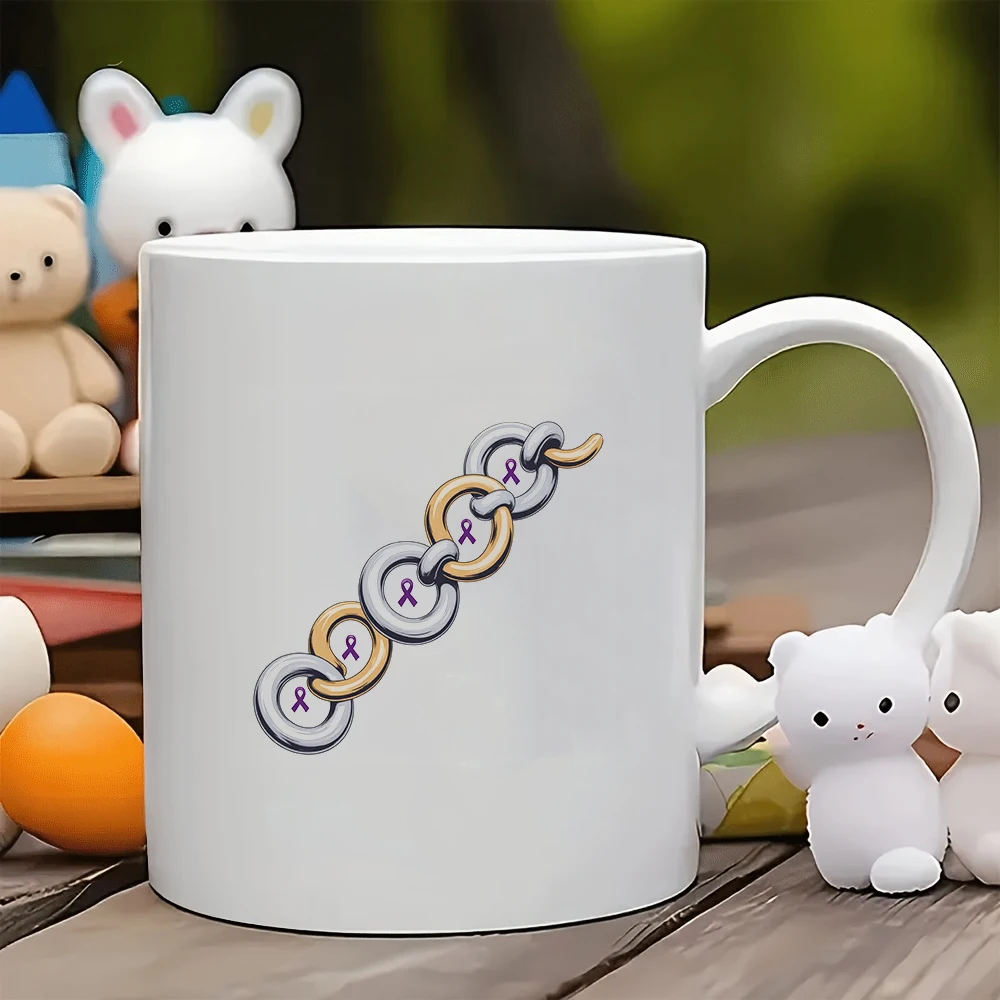 كوب بسلسلة كرتونية سعة 11 أونصة باللون الذهبي والفضي هدية عيد الميلاد كوب للأطفال في المكتب العائلي