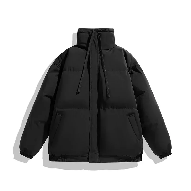 Jaqueta de algodão solta espessada para casais, Stand Collar Winter Fashion Parkas para homens e mulheres, inverno AU-214