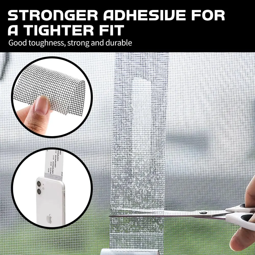 1/2pcs Window Screen Repair Tape Fiberglass Screen Patch Repair Kit Screen Tape Mesh Repair Screen Door Repair Kit