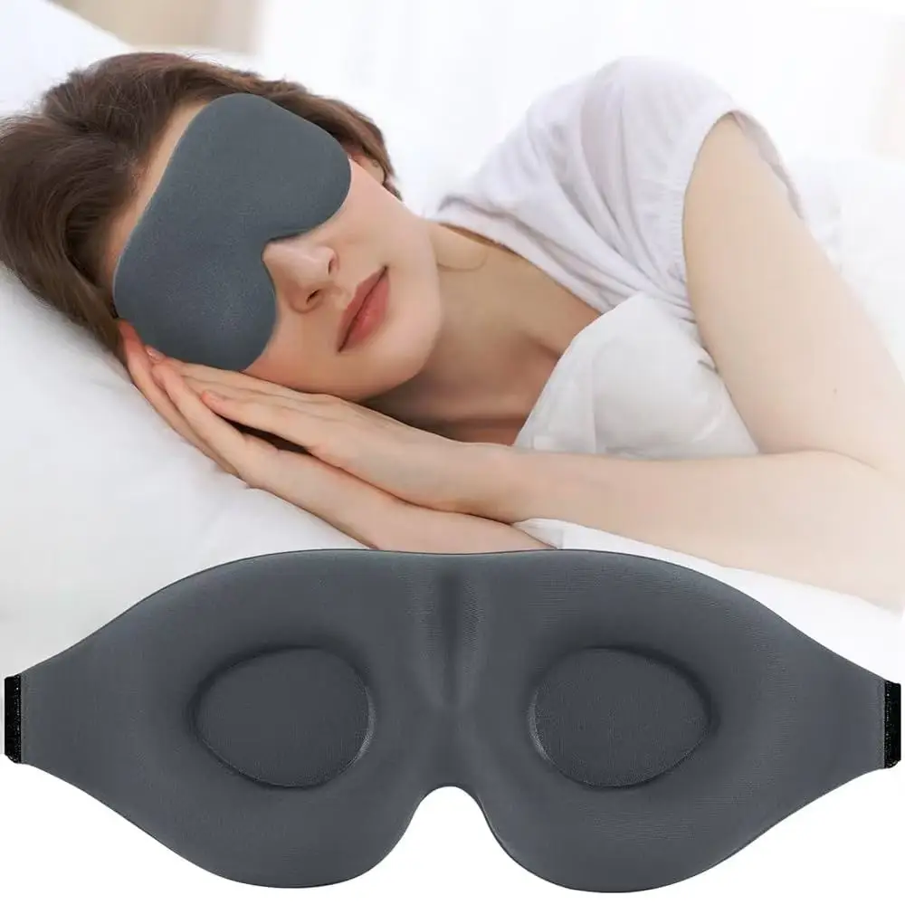 360 Fully Blackout 3D Eye Mask-Breathable Non-Pressurizing Customizable Logo for Men/Women & Dormitory Sleep