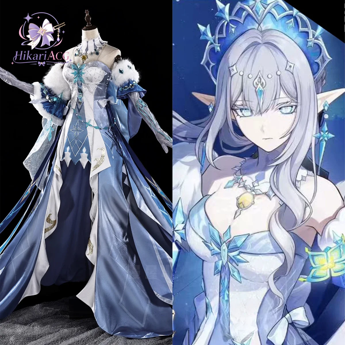 Anime-Spiel-Outfit Genshin Impact Anastasya Die Zarisin Cosplay-Kostüm Komplettset Spiel-Cosplay-Anzug für Frauen Halloween Karneval