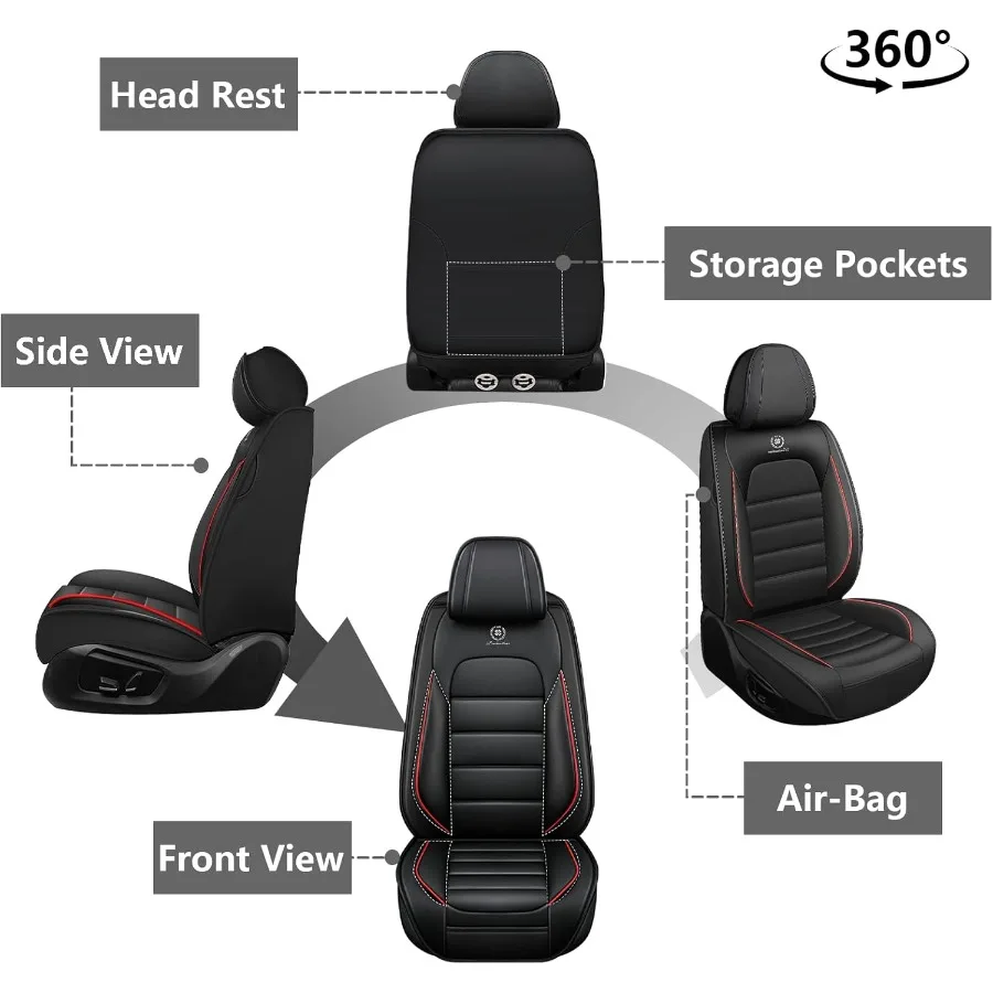 يصلح لسوبارو Crosstrek مقعد يغطي 20162026 مقاوم للماء مقاومة للبقع قسط غطاء مقعد من الجلد التغطية الكاملة مقعد حامي #3