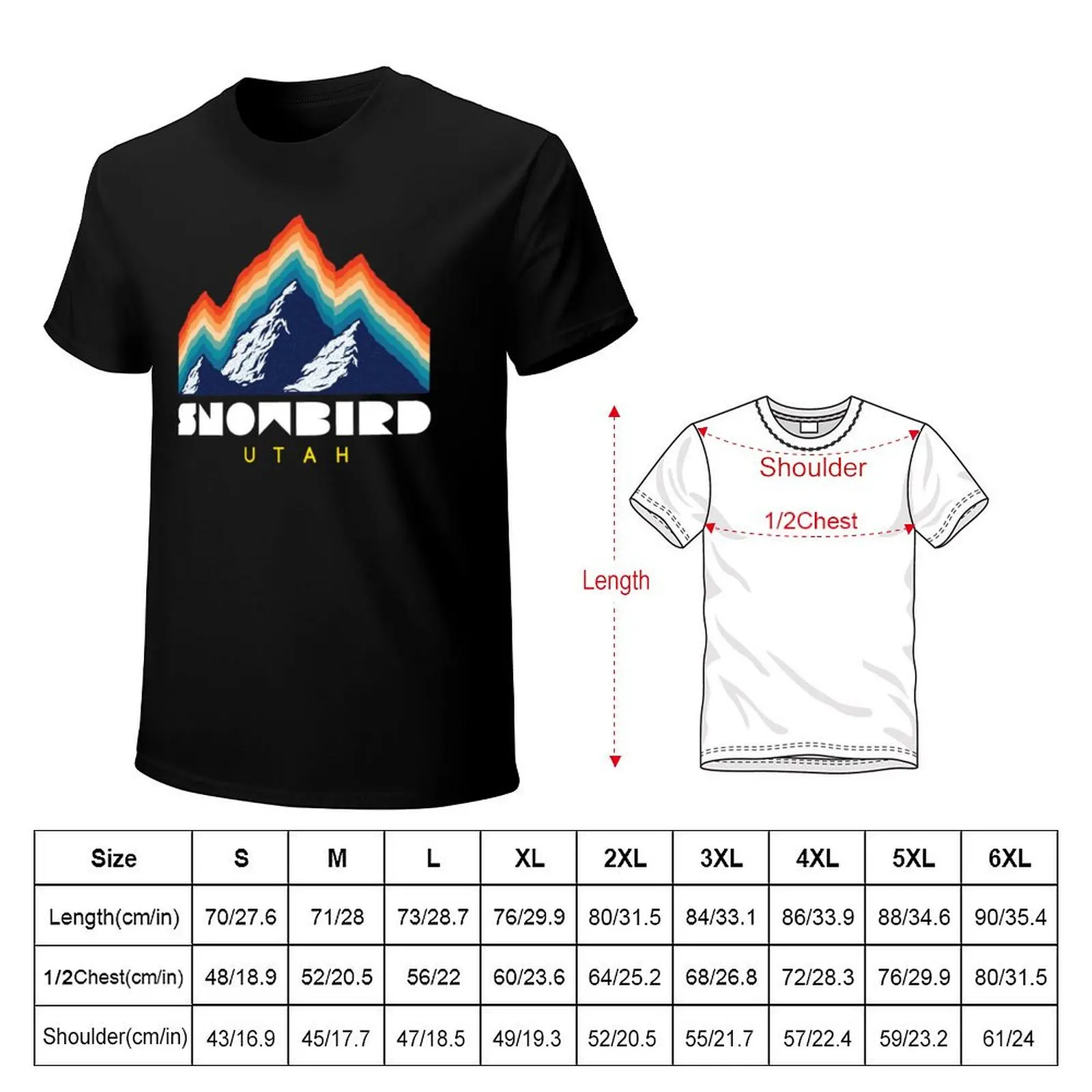 Snowbird, Utah - Retro Ski T-Shirt Sports Casual Breathable Tee Shirt