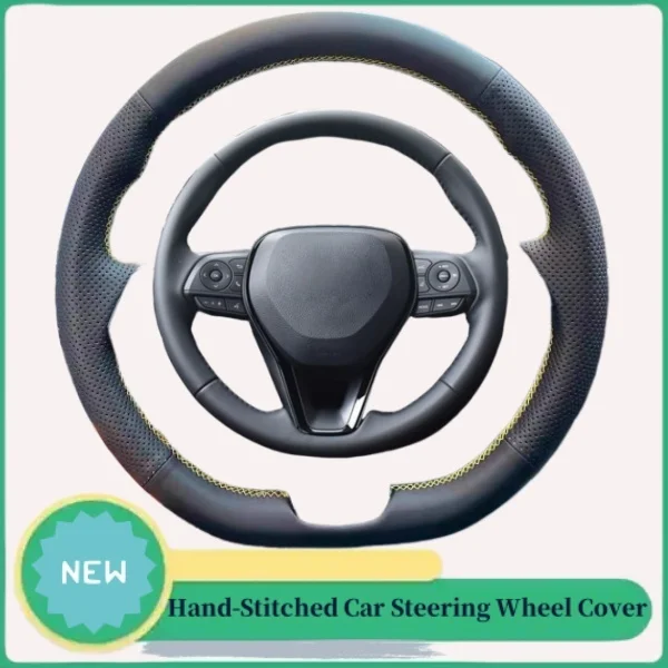 

DIY Abrasion-resistant Anti-slip Breathable Genuine Leather Steering Wheel Cover For Toyota Corolla Rav4 Auris Camry Yaris CHR
