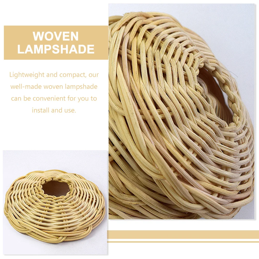 

Rattan Woven Lampshade Chandelier Light Cover Home Restaurant Hanging Ceiling Lighting Fixture Pendant Diy Lamp Supply Woven