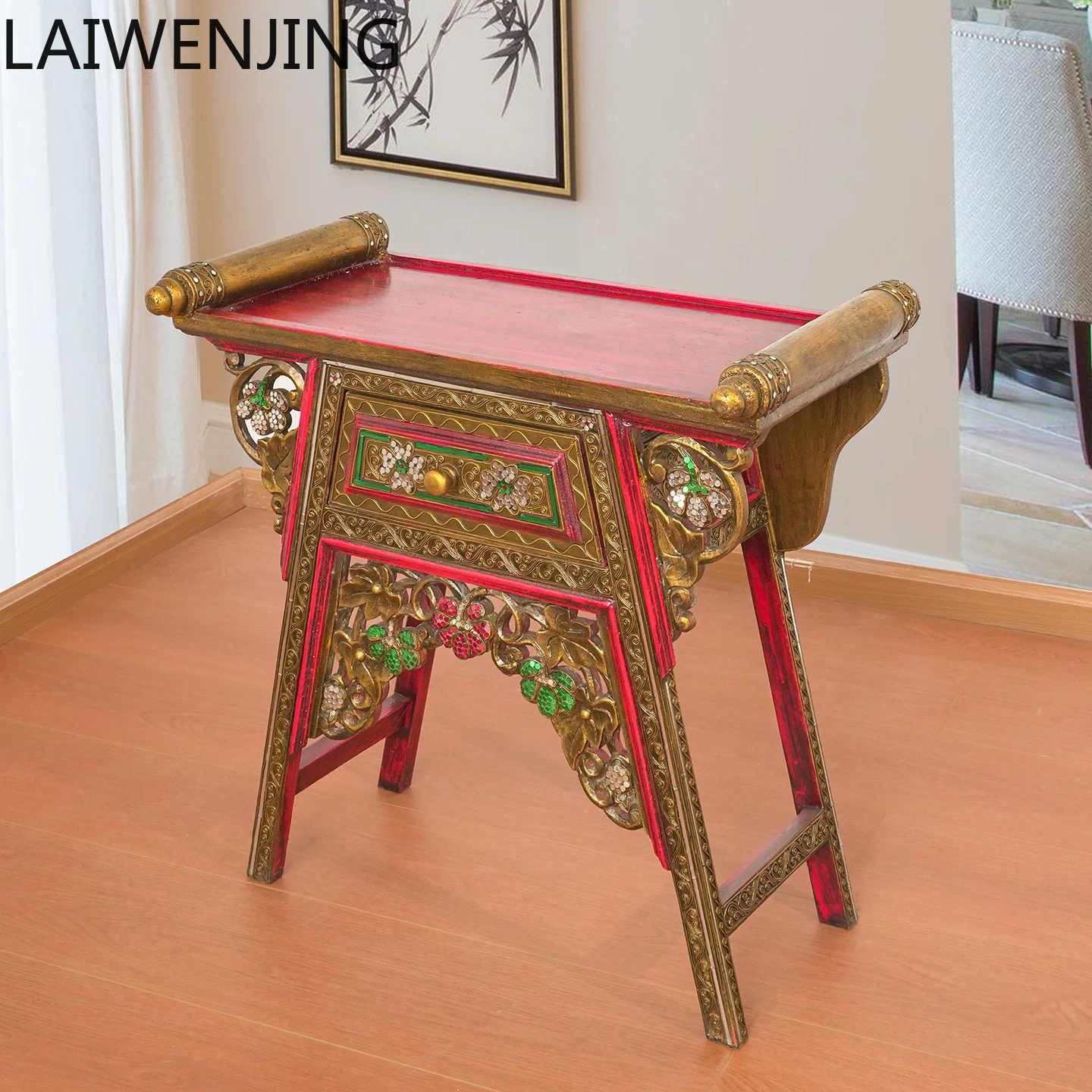 HLZ Solid Wood Offering Table Buddha Altar Home Use God Altar  Case Buddha Case Buddha Shrine Middle Hall Offering Table