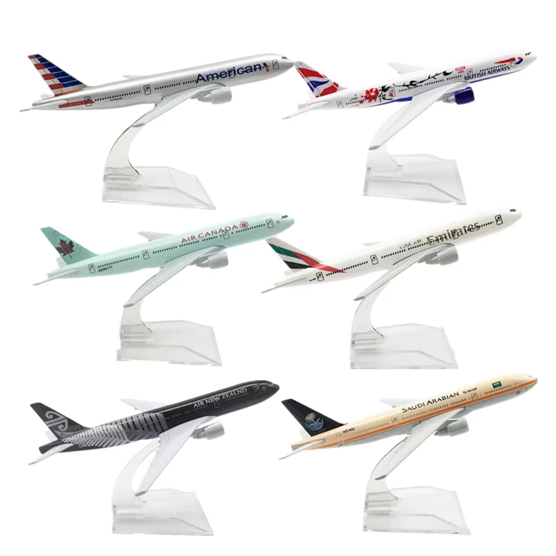 16cm Airlines Boeing B777 Airplanes Aircraft Plane Model Toys Metal Diecast