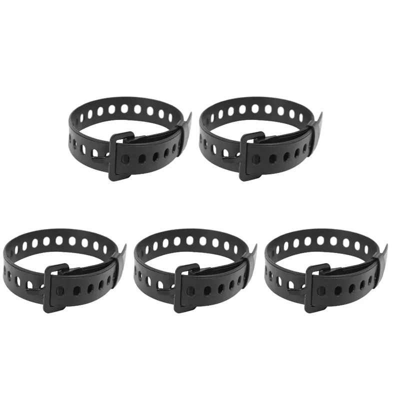

5PC Cargo Tie Down Luggage Lash Belt Strap Cargo Storage Belt Buckle Durable Rubber Black Short