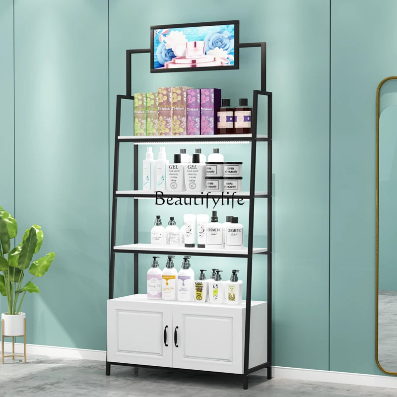 Cosmetics Display with Light Box Multi-Layer Display Rack Storage Beauty Salon Maternal and Infant Store Products Showcase