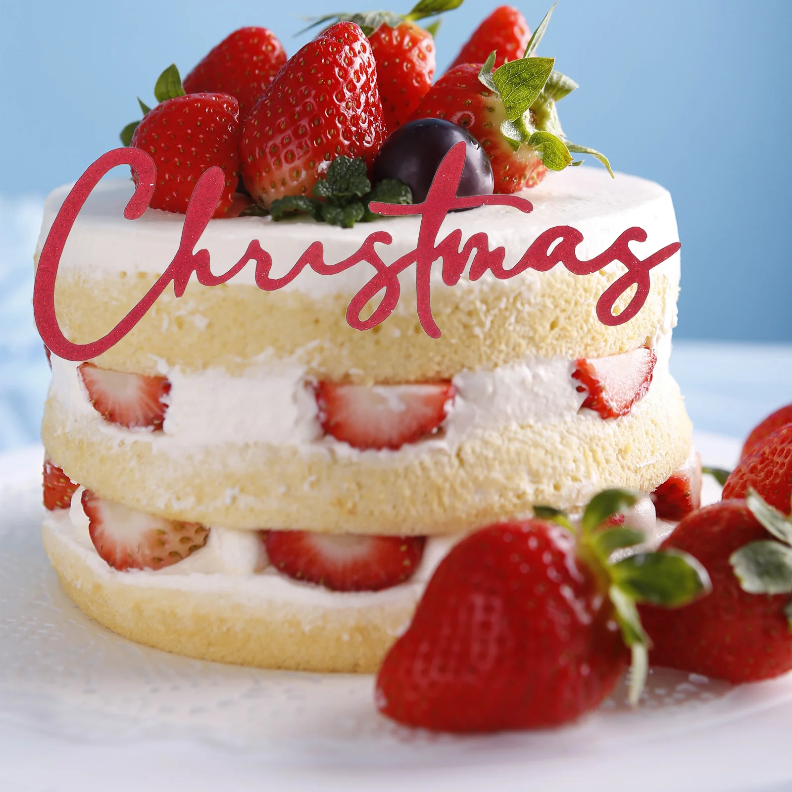 

30 Pcs Christmas Cake Decoration Accessory Dessert Topper Cupcake Toppers Banner Sign Baking Decorations Insert Edge