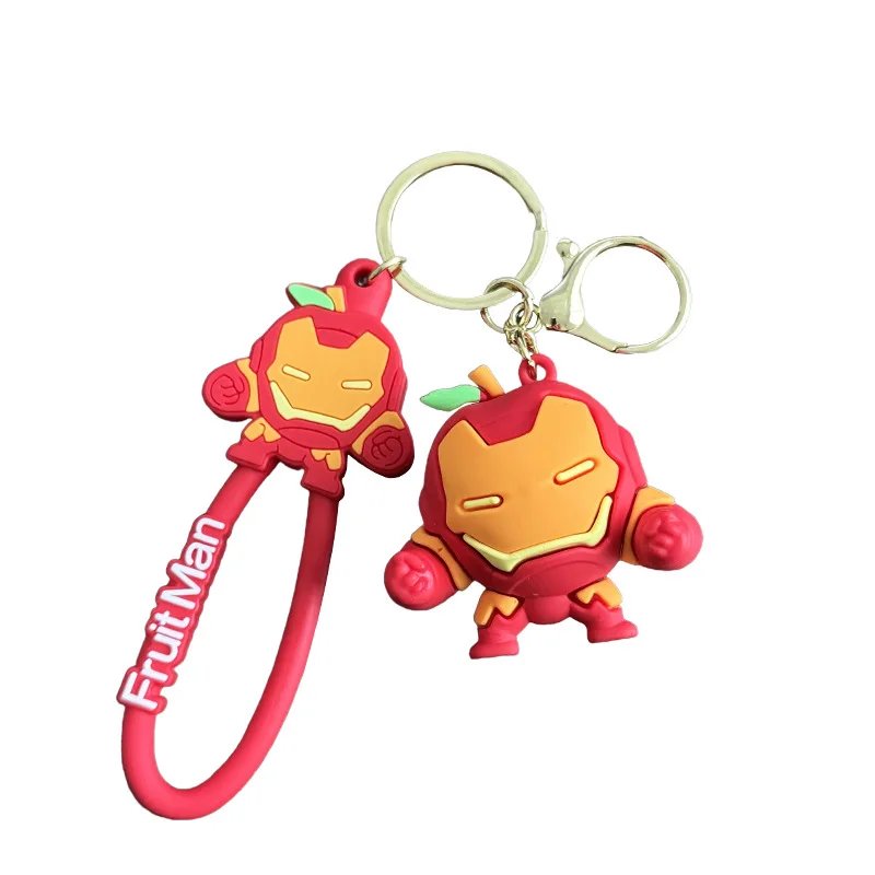 2025 미니소 만화 귀여운 과일 어벤져 키체인 가방, 커플 자동차 소형 선물, 고급 선물, 하이엔드