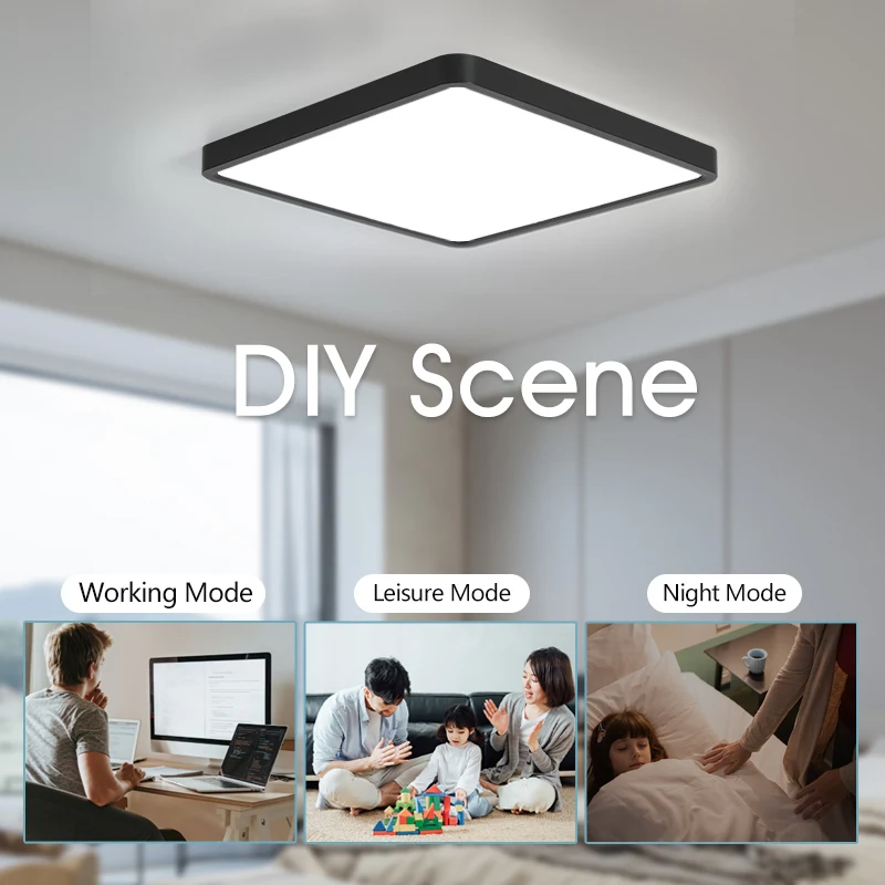 2.4CM Ultra-thin Square Ceiling Lamp Smart Home with Tuya WIFI APP/Remote Control 220V110V 36W Dimmable LED Light for Room Decor