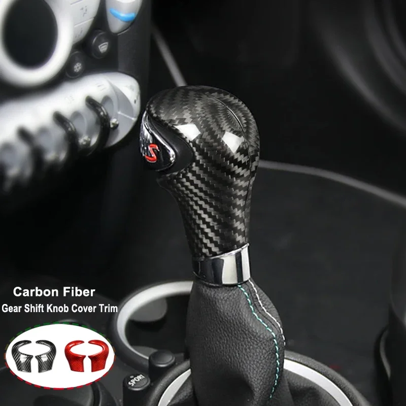 

For Mini Cooper R55 R56 R57 R58 R59 R60 R61 Real Carbon Fiber Car Accessories Interior Trim Car Gear Shift Cover Sticker