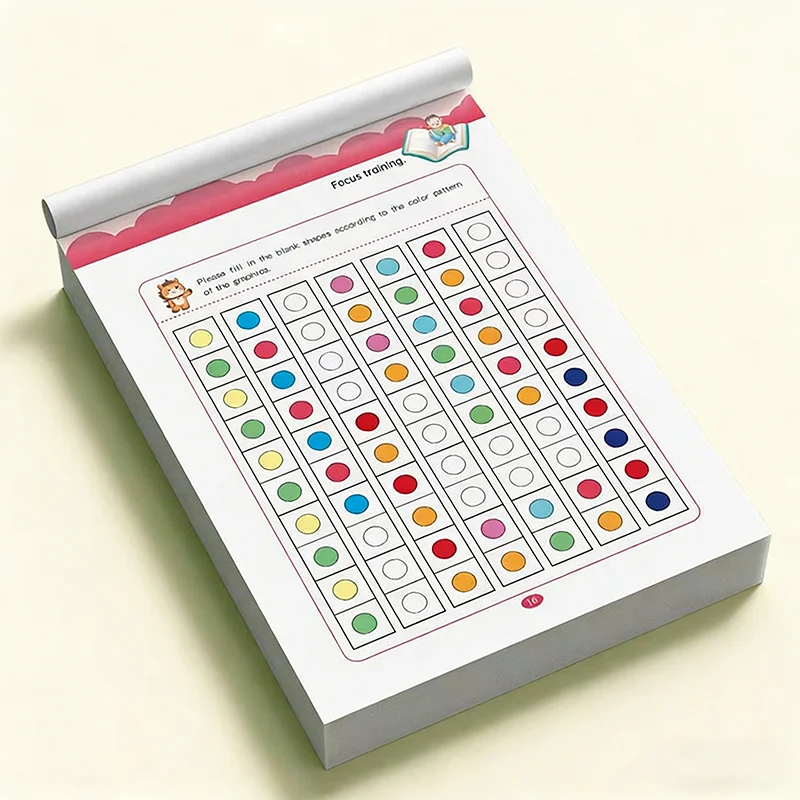 32 Page Children's Concentration Training Coloring Workbook, Specialized Training Book for Improving Concentration Drawing