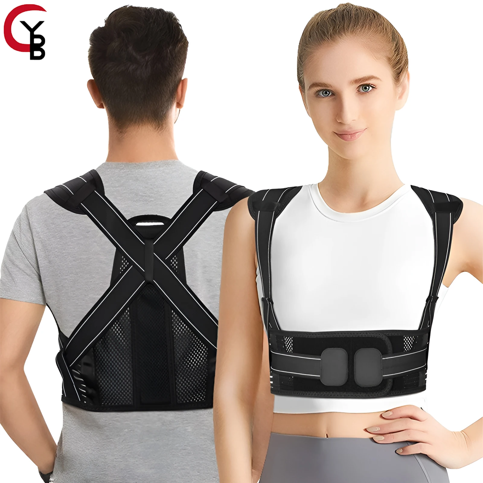 

Back support posture correction strap with breathable invisible corrector adjustable for correcting hunchback correction strap