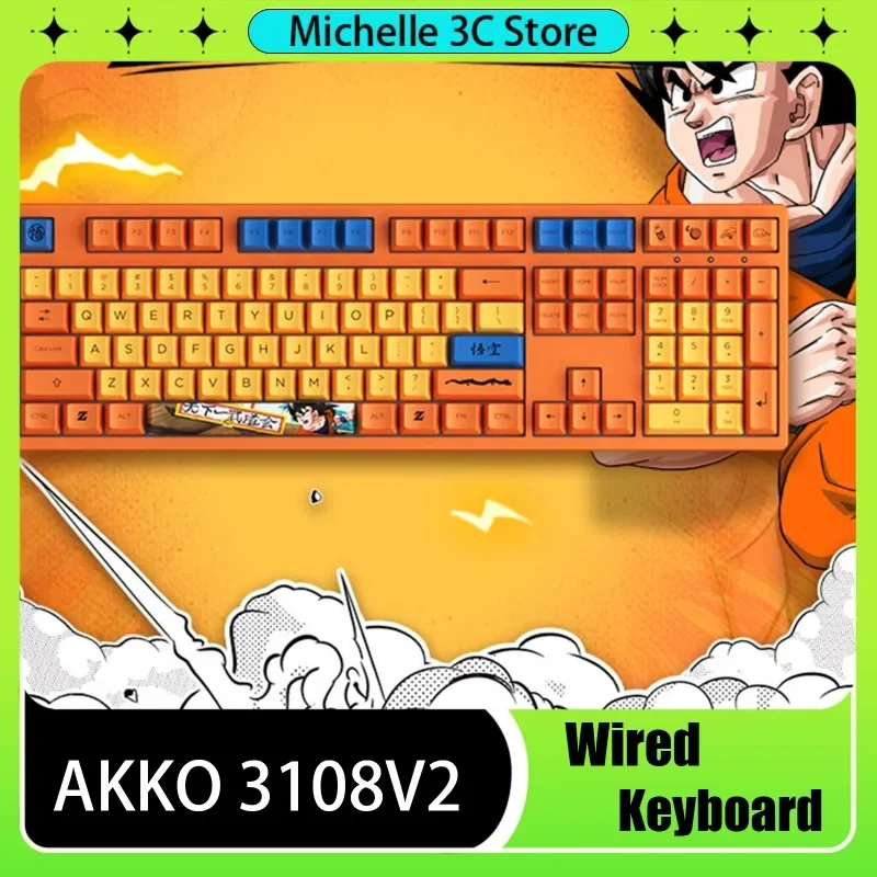 

AKKO Wired Mechanical Keyboard 3108V2 Japanese Anime Cartoon 108Keys PBT Key Cap Dye-sublimation Gaming Keyboard Gifts for Boys