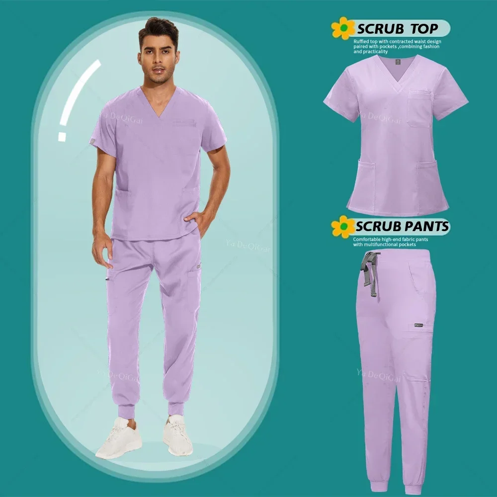 

Operating Room Unisex Nurse Uniform Hospital Doctor Workwear Dental Surgery Clothes Medical ScrubsSet Clinical Top Pants