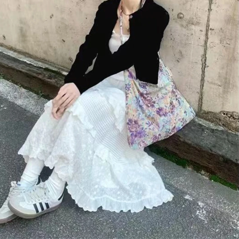 2025 novo japonês coreano primavera verão design sensibilidade petite malha cardigan lacetank saia terno de três peças roupa feminina
