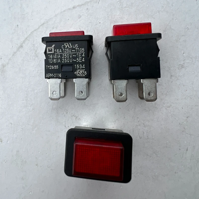 APM-2116 Self-locking pushbutton switch 4-pin dual circuit vacuum cleaner switch with light