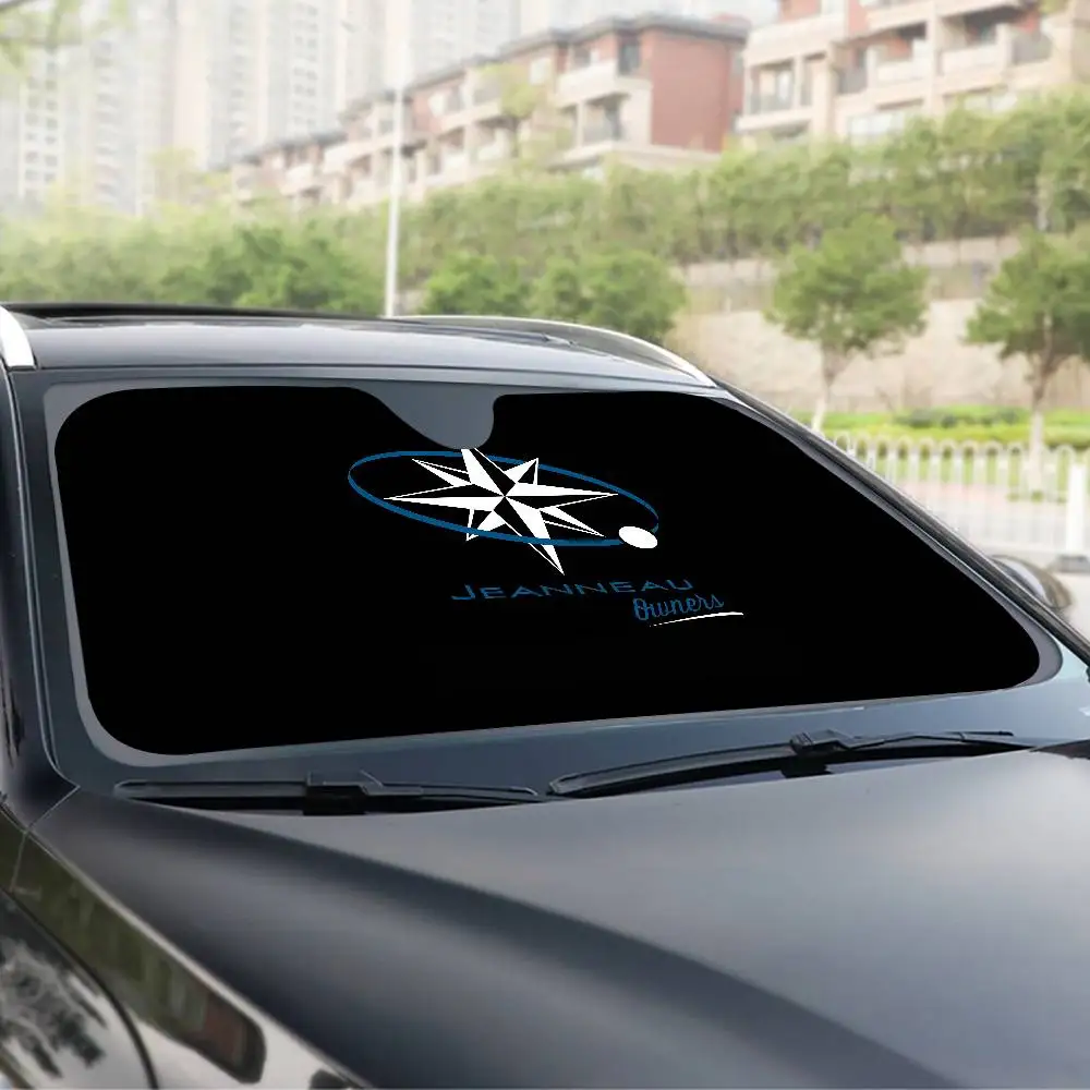 Yacht manufacturing J-JEANNEAU-U logo Car Windshield Funny Sun Shade Foldable UV Ray Sunshade for Front Window