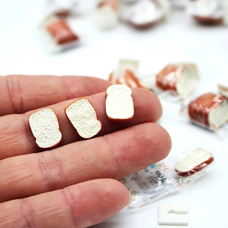 1 Beutel antike Miniatur Puppenhaus Harz Mini Brot verpackt Toast Modell Essen für Blyth Barbies bjd Puppe Küchen zubehör