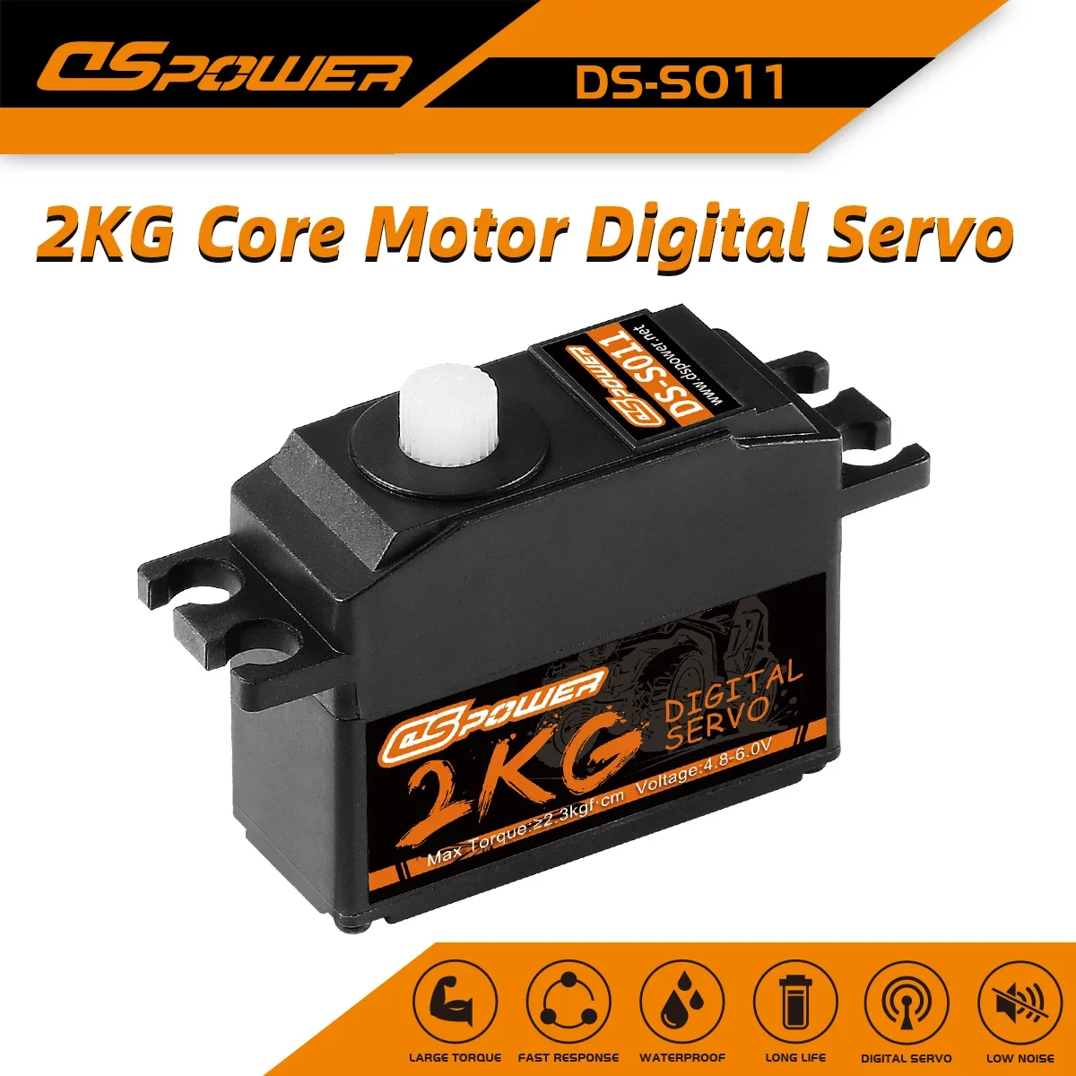 

DSpower 2KG Waterproof Micro Plastic Gear Servo Digital Servos for Remote Control Cars RC Drone Helicopter Plane Boat Axial HBX