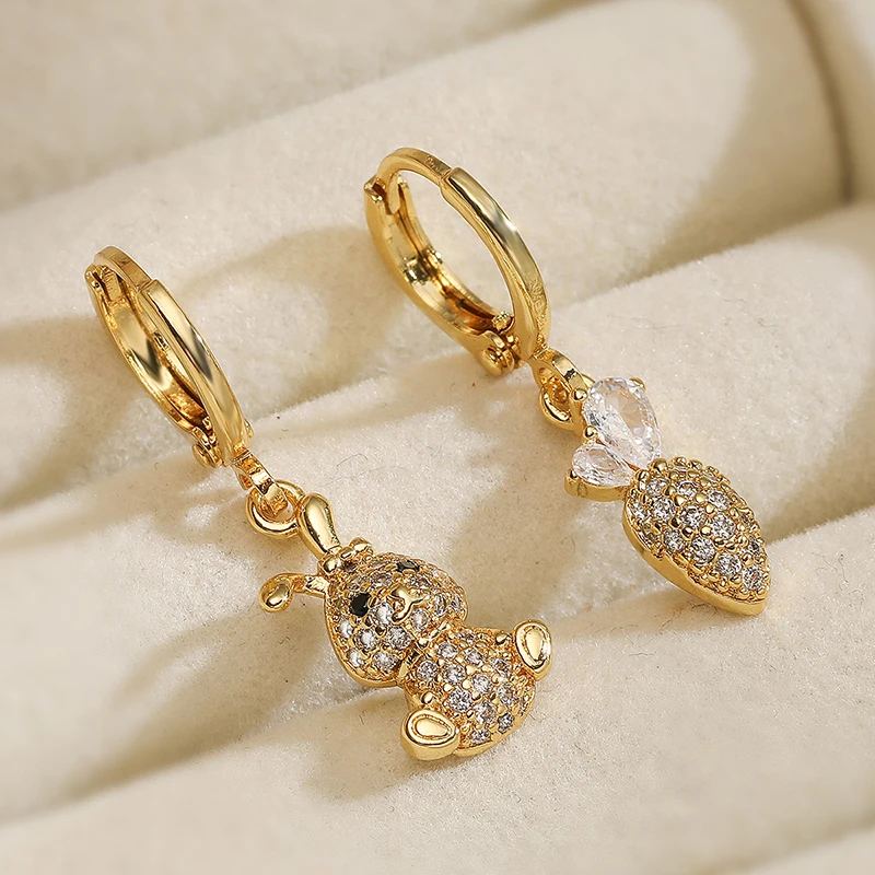 GANPUP Exquisite glänzende Zirkonia-Schildkröten-Ohrstecker für Frauen, neue modische trendige Ohrschmuck-Geschenke für Partys. – Detail 4