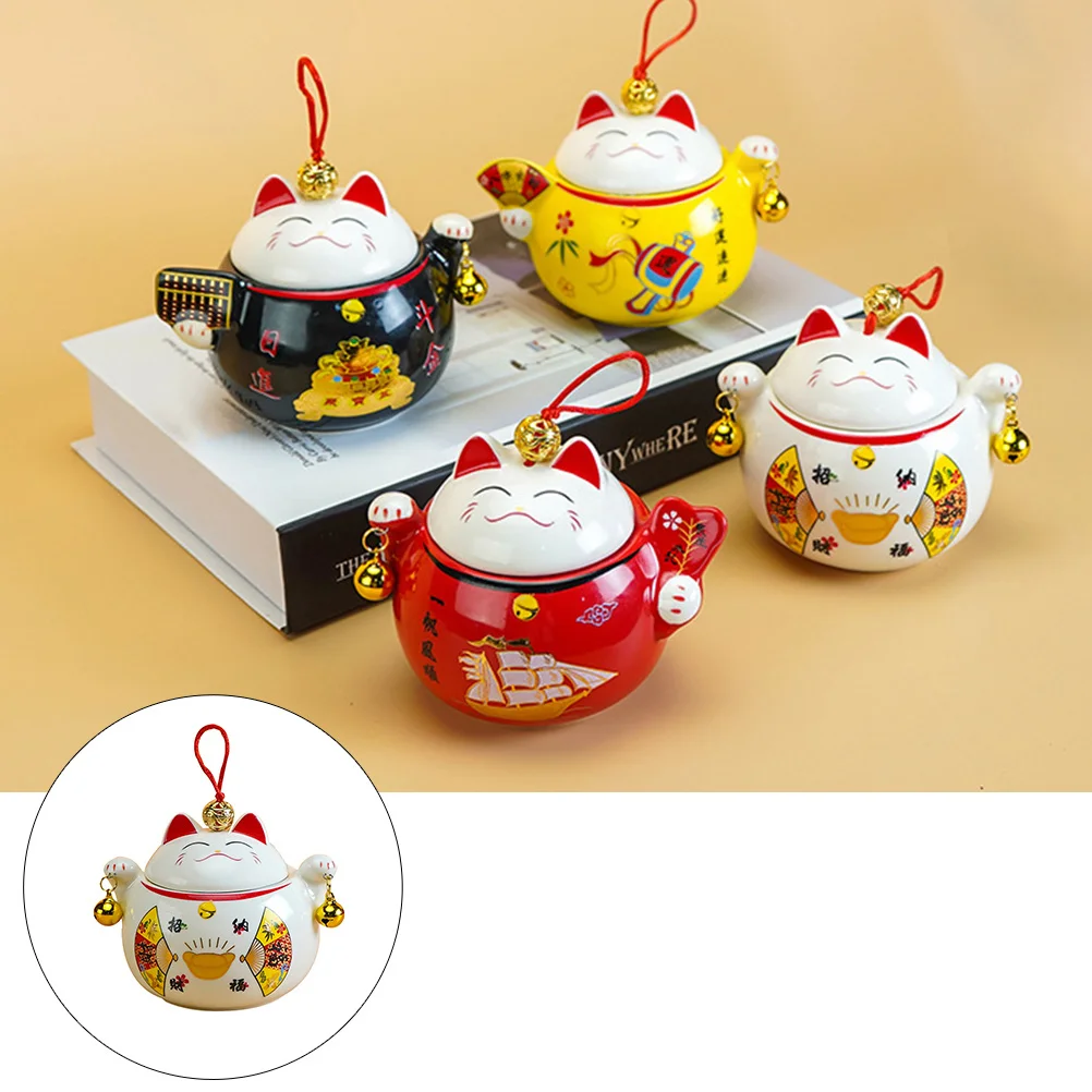 

Tea Canister Storage Tin Gift Organizer Portable Coffee Jar Airtight Cat Container