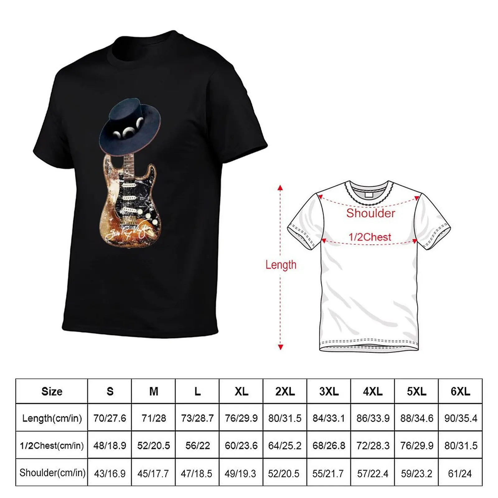 Guitarist Blues Man Vaughan 70s T-Shirt Modern Print Casual T-Shirt