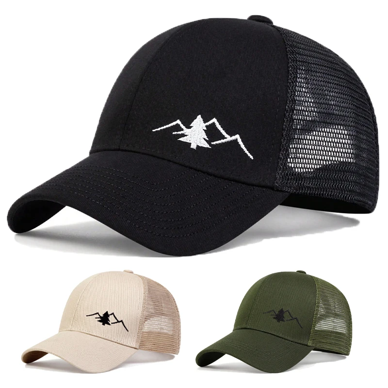 

Embroidered Baseball Caps for Men Women Thin Breathable Mesh Sun Hat Cotton Hollow Out UV Visors Outdoor Sports Tennis Golf Hats