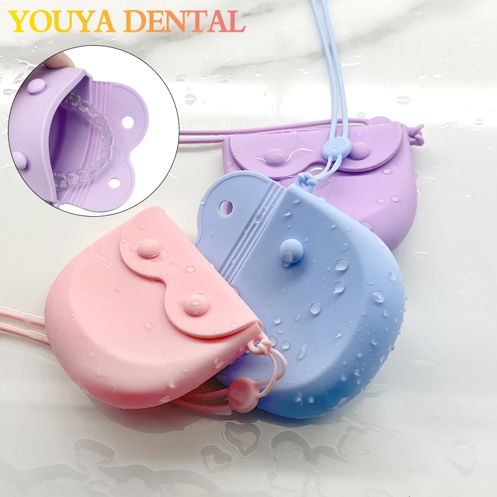 Silicone Denture Box Dental Appliance Supplies Tray Care Braces Case Mouth Guard Container Dental Storage Box Oral Hygiene