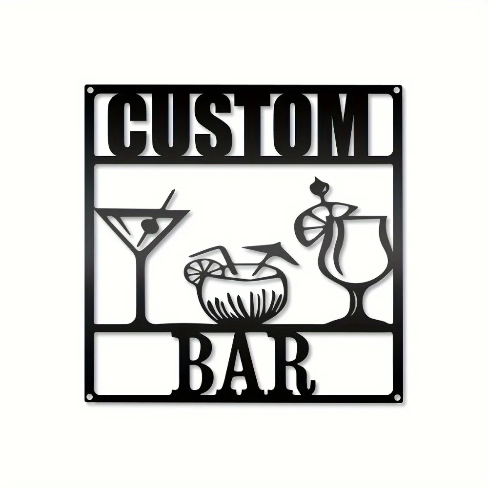 Exclusive Tailor - Made Metal Bar Plaque Customized Name Sign for Home Cabin Man Cave High Quality Durable Distinctive Gift