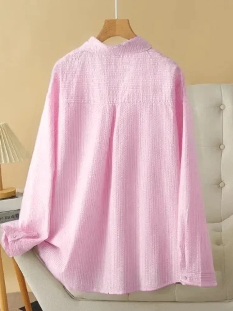 Plus Size Women's Fashionable Versatile Blouse Clothing Loose Long Sleeve Shirt New Hot Arrival Elegant Button-up Top for Ladies