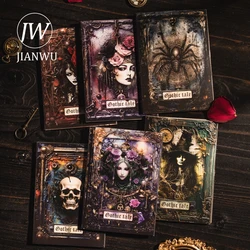 JIANWU 30 Sheets Gothic Tale Series Vintage Dark Style Character Collage Material Paper Creative DIY Junk Journal Stationery