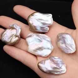 2pcs Natural Freshwater Pearls Beads Irregular Shape No Hole Tail Beads for Necklace Bracelat  Jewelry Making DIY Size 25-35mm