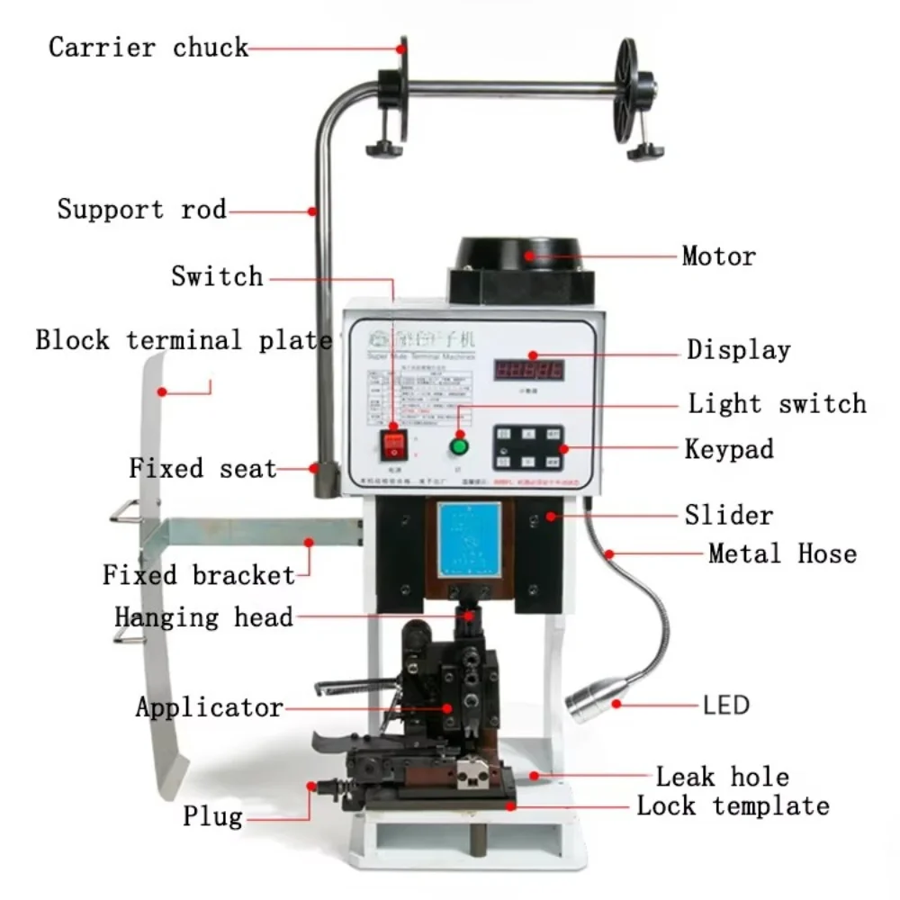 

YH-1.5T jst ultra-quiet electric semi-automatic compression connector wire terminal crimping machine