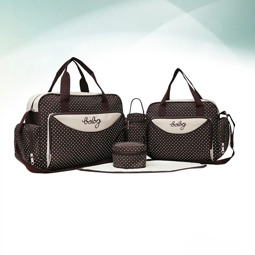

1Set Multi Function Large Capacity Mummy Tote Chic Dots Printed Baby Bag for Women Work School Travel