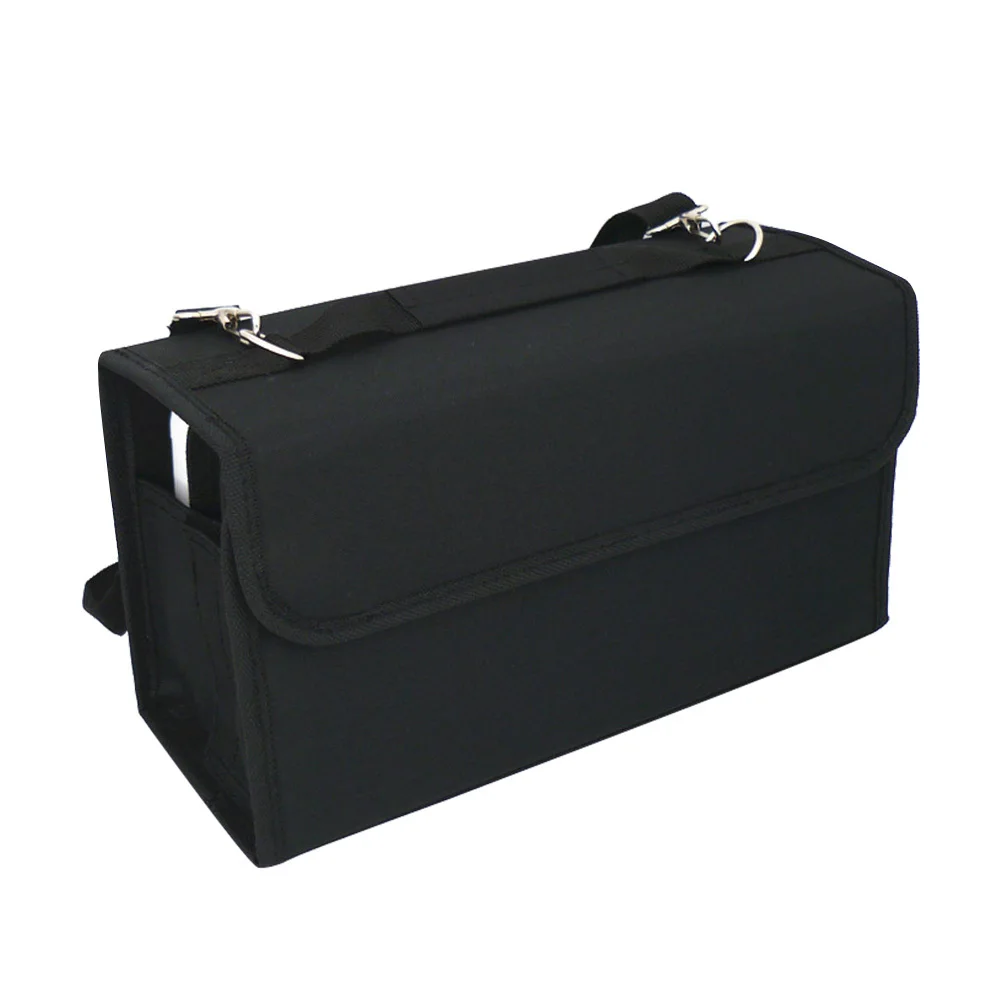 

80 Slots Marker Bag Heavy Duty Nylon Shoulder Strap Detachable Sleeve For Table Easel Countertop T-Tag Bottom Zippered Storage