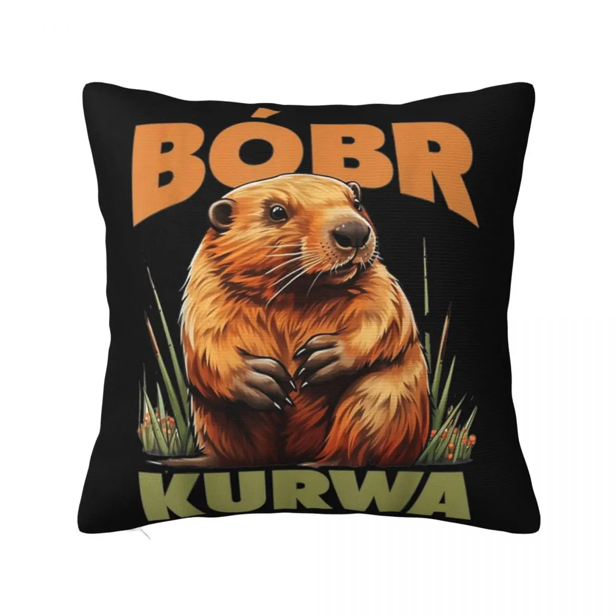 Bobr Kurwa Bober Beaver Bobr Pillowcase Accessories Printed Cushion Cover Throw Pillow Cover Home Decorations Zipper Multi-Size