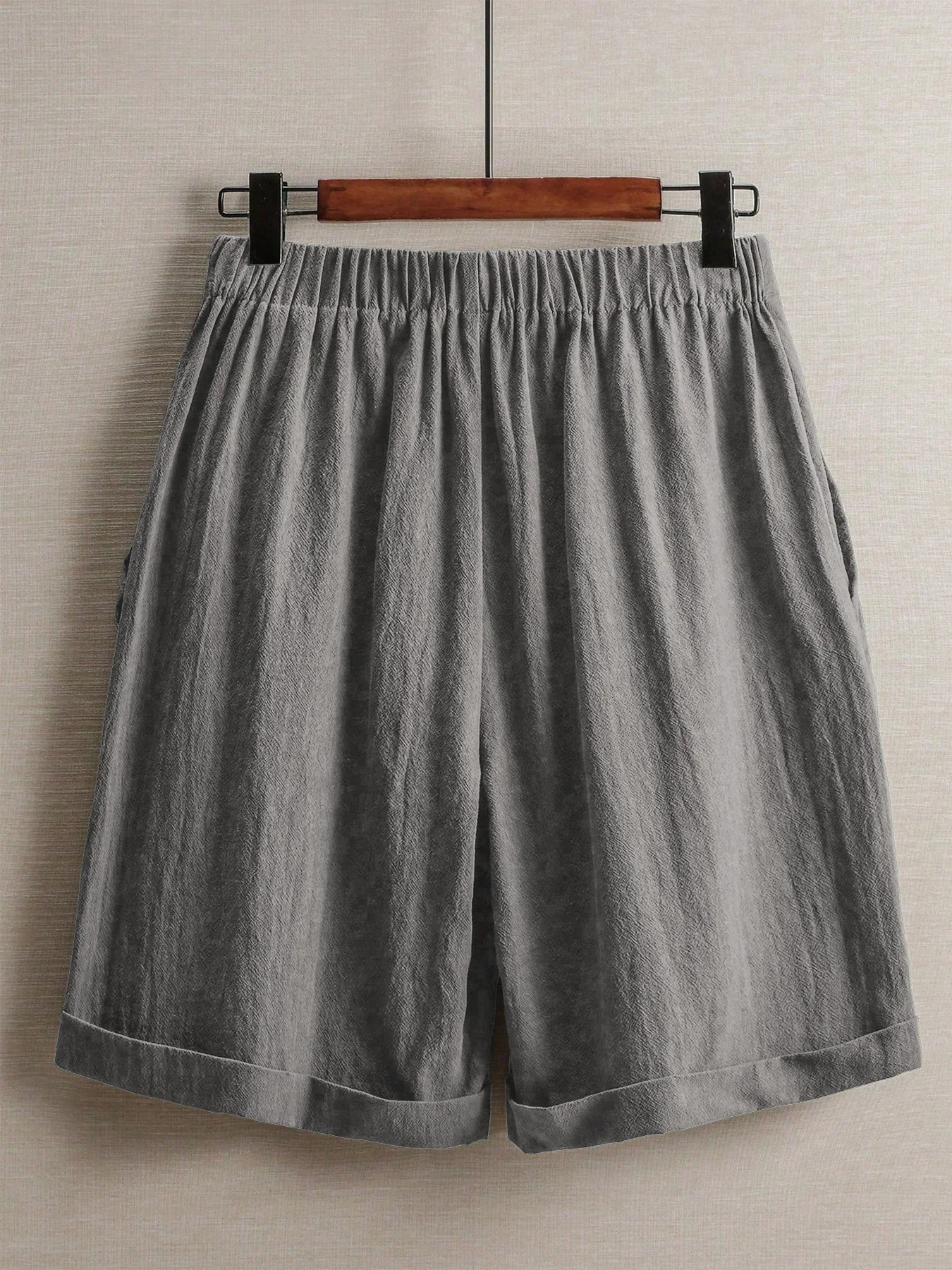 Sommerliche, leichte Damenhose mit fünf Taschen, weite, bequeme, gerade geschnittene Damenhose mit hoher Taille, modische Sport- und Freizeithose für den Außenbereich. – Detail 30