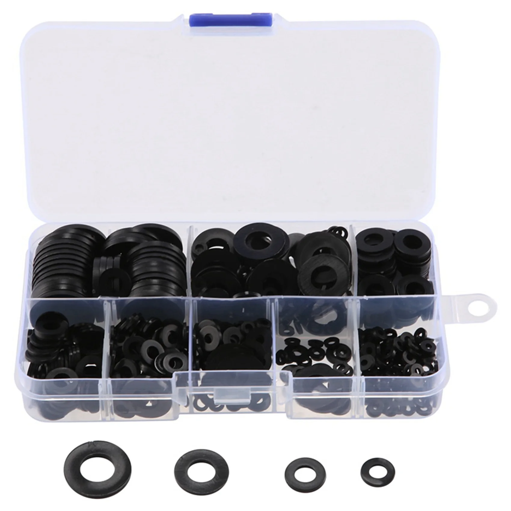 480 Pcs Nylon Flat Round Washers Gaskets Spacers Assortment Set for Screw Bolt(Black)