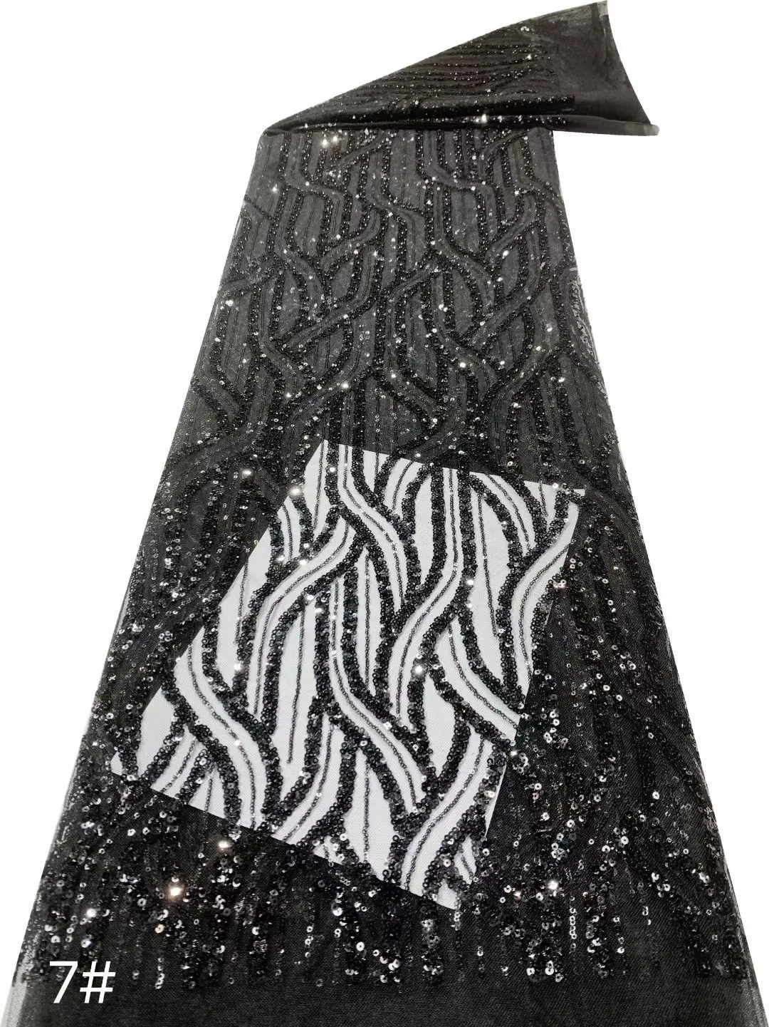 

Sequins Tulle Lace with Beaded 5 Yards 2023 High Quality Luxury Nigerian French Mesh Net Lace Fabric