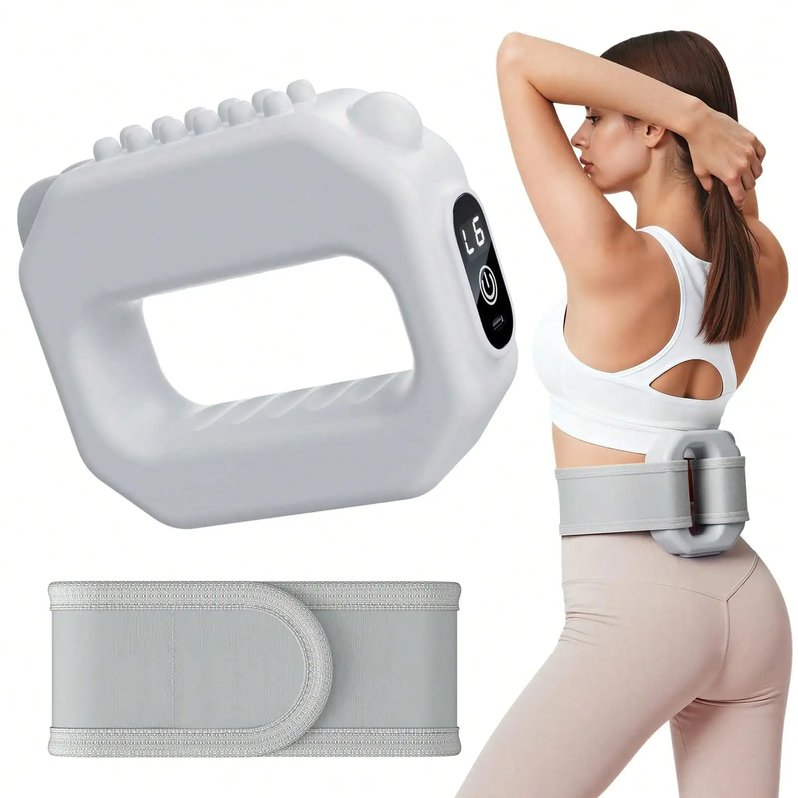 Cordless Vibration Massage Ring 6 Speed Adjustable Full Body Deep Tissue Massager With Belt Lymphatic Drainage Weight Loss Fitness Machine Gift For Women